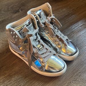 Pastry Silver High-Top Hip Hop Sneakers